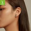 Yin Ziyun Platinum-Plated Chameleon Earrings: Cute Animal S925 Silver for Men & Women - Model BSE587