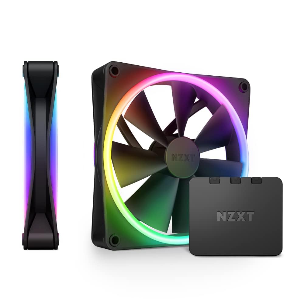 

NZXT 3340 F140 RGB DUO DublePack Set of 2 RGB Fans Fan Controller Case Fan Airflow Fan Black RF-D14DF-B1 [140mm] +