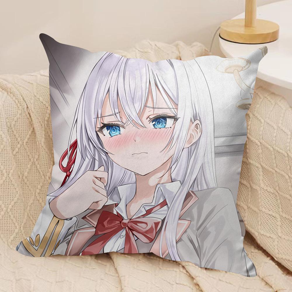 Kawaii A-Alya Feelings In Russian Cushion Cover Silky Short Plush Invisible Zipper Dustproof Sofa Pillow Case For Home Decor