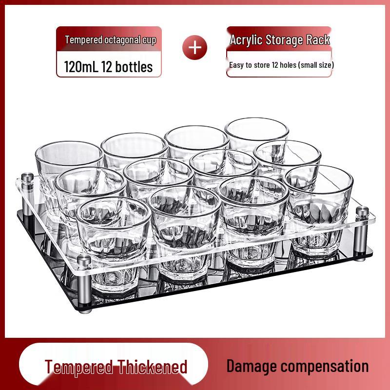 Qiwei Octagonal Tempered Glass Drinking Cup