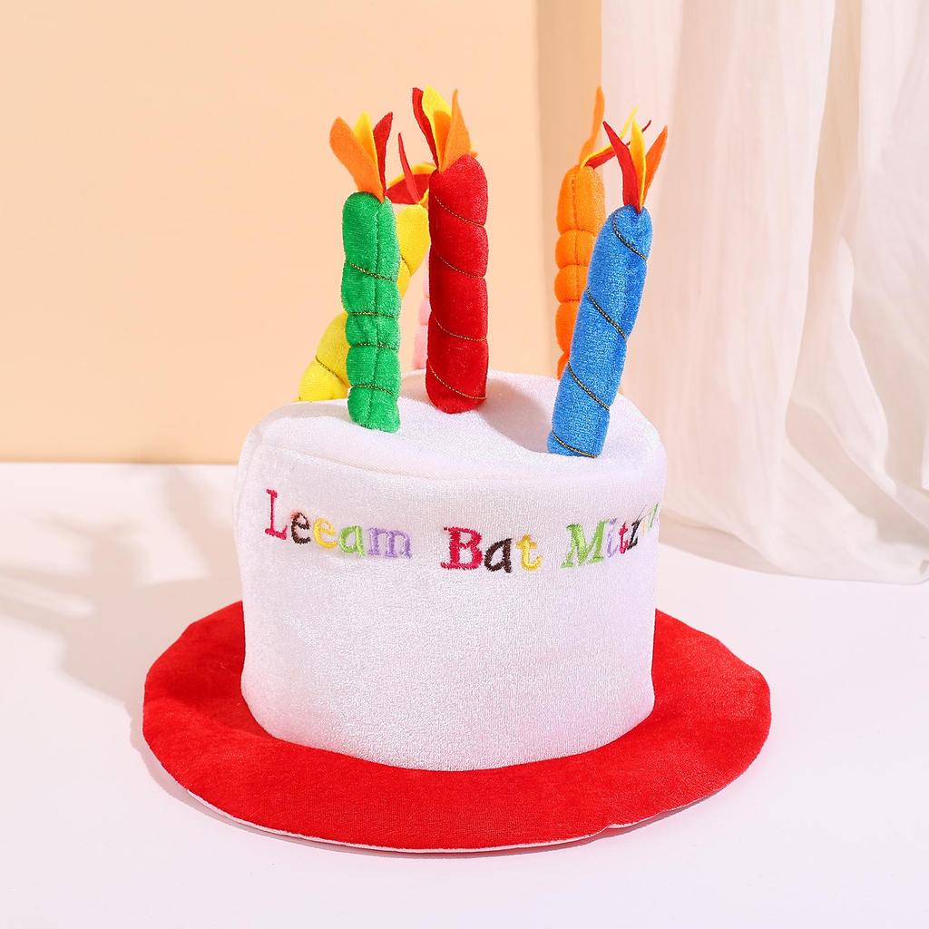 Festive Birthday and Christmas Cake Hat with Candle Decoration - Cute, Fashionable Party Gift