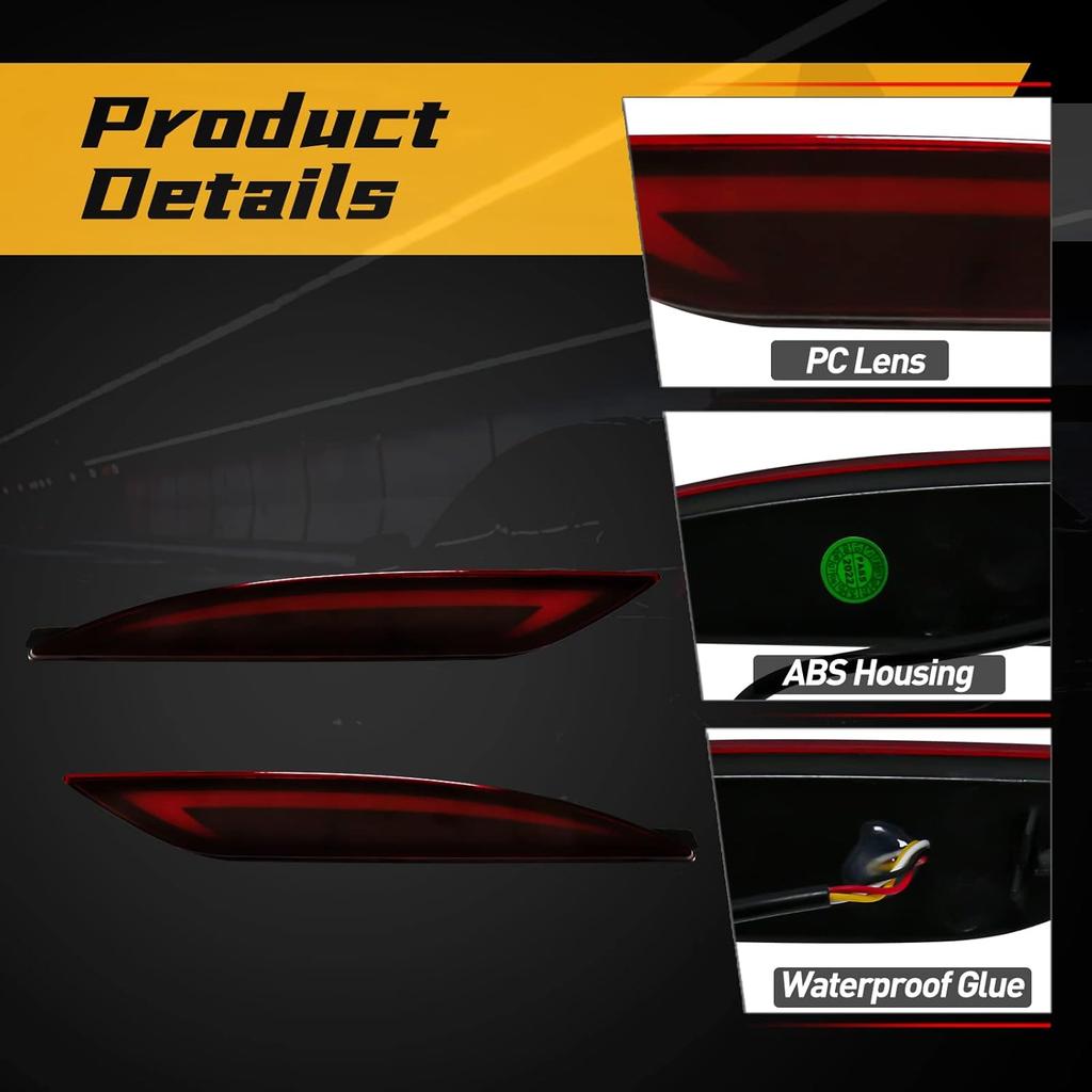 Rear Bumper Reflector Lights For Hyundai Sonata 2011 2012 2013 2014 Tail light Brake Light For Sonata 8th Replacement LED Rear Lamp with Turn Signal