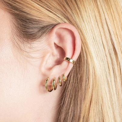 Titanium Steel Titanium Steel Hoop Earrings Circle Minimalist Coil Earrings  Man