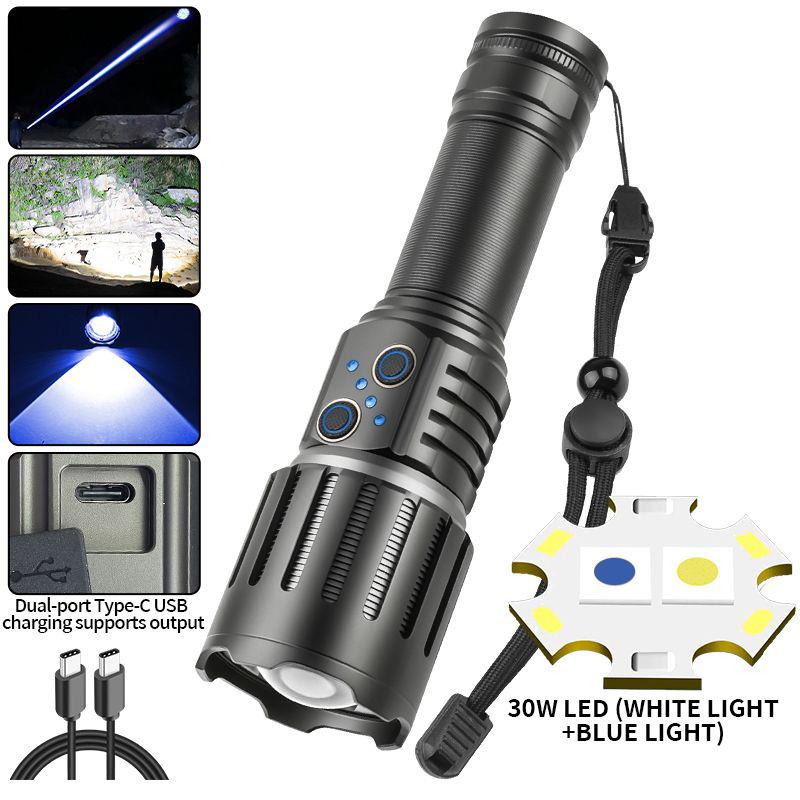 Rechargeable Flashlights 12000 Lumen Super Bright Led Flashlight High Lumens with USB Cable, 5 Modes Powerful Flashlight Waterpr