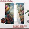 2D Flat Printing  2pcs Easter Garden with Bunny Light Filtering Popular Curtains Yarn Curtains Decorations Perfect for Study