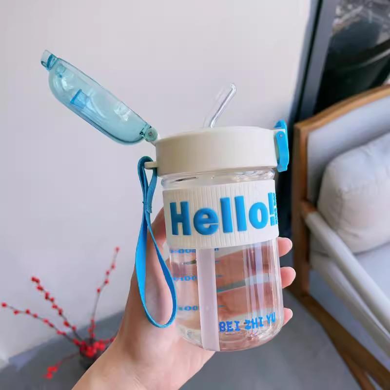 Water bottle straw water cup summer girls high value new 1011 easy cup student plastic cup anti-drop sports portable