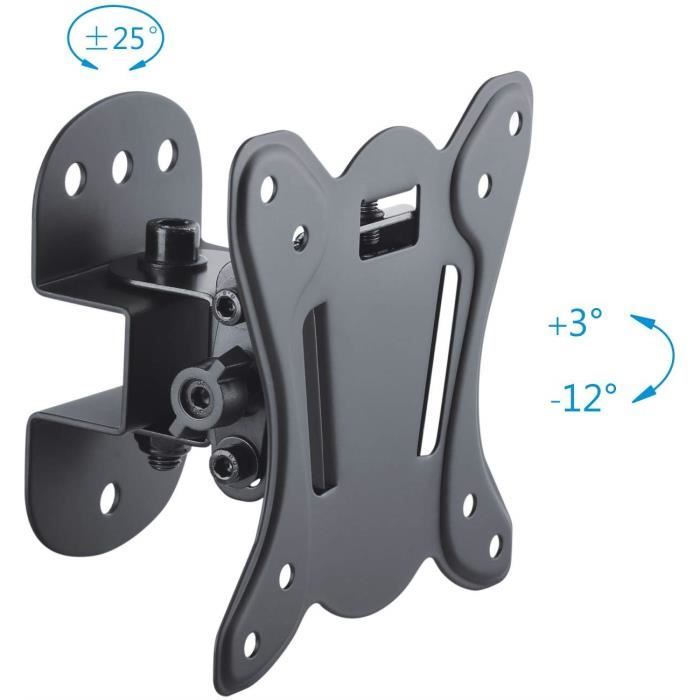 Puremounts fm10-100 support mural pour tv avec 33-69cm (13-27"), vesa: 100x100, basculable: 3°--12°, pivotement: +--25°, dis 2121