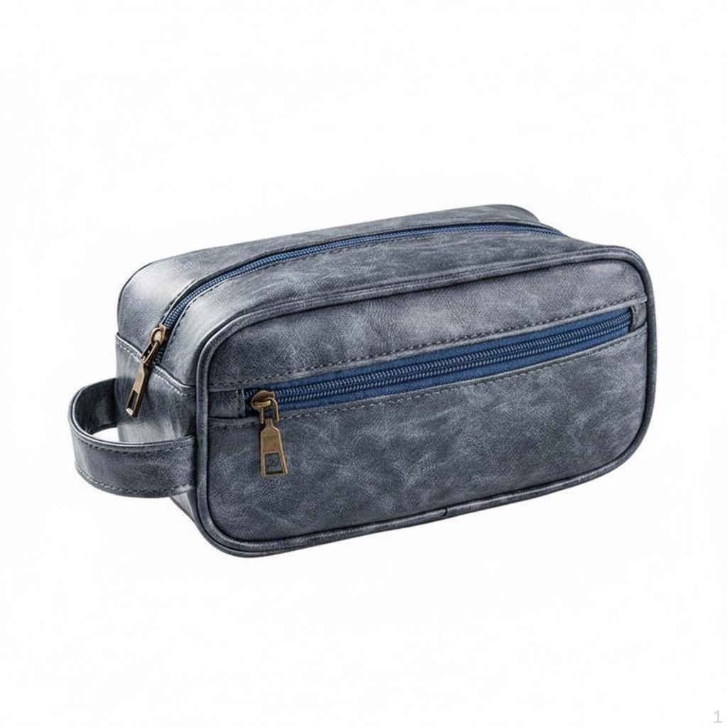 PU Leather Toiletry Organizer Waterproof Men's Travel Bag Light Elegant Design