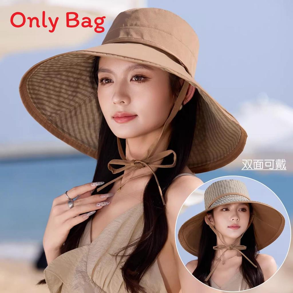 Uv Protection Bucket Hat For Women With Large Brim Sun Shield Summer Beach Outdoor Accessory