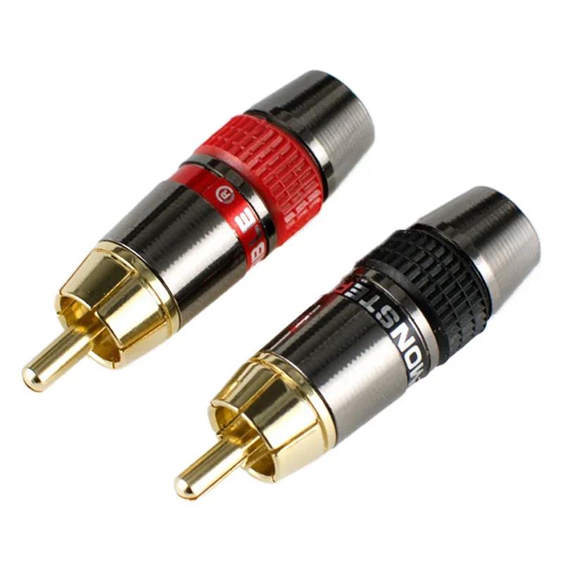 2/4/8Pcs High Quality Gold Plated RCA Connector Lotus Plug Male Terminal for Audio Video Cable Extension