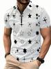 Cross-border 2025 New Amazon European and American Fashion Trends Casual Versatile Short-sleeved Button POLO Shirt 3D Printing