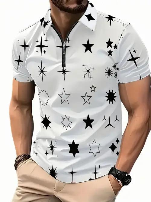 Cross-border 2025 New Amazon European and American Fashion Trends Casual Versatile Short-sleeved Button POLO Shirt 3D Printing