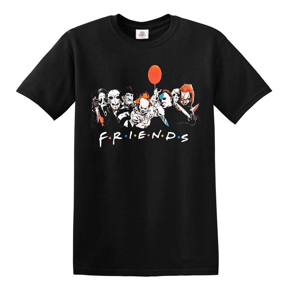 FRIENDS HALLOWEEN T SHIRT Horror Movie Scary Killers Friends Gift Top Tee Tshirt Unisex T-Shirt M
