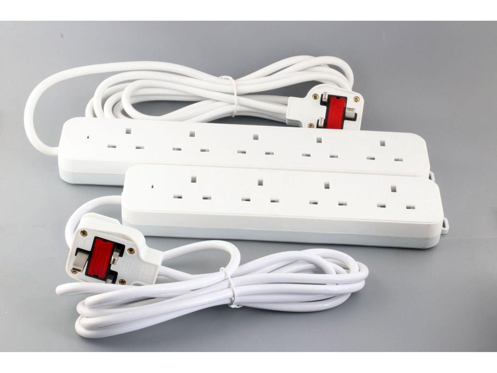 British Standard 13A Power Strip with UK Sockets, British Style, 3m Cord