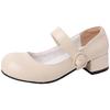 Summer retro style removable bow small leather shoes fashion high heel Mary Jane shoes women's skirt thick heel single shoes