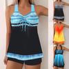 European-American Printed Spring Bikini 2025: Conservative Skirt-Style Women's Swimsuit.