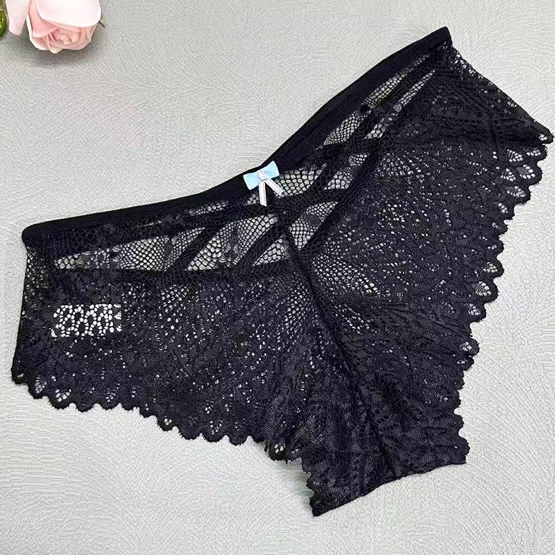 Slip da Donna Estivi Sottili Sexy in Pizzo Svuotato Comodi Traspiranti con Cavallo in Cotone Triangolo in Vita