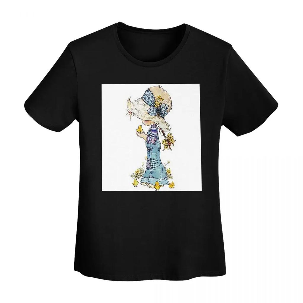 Kawaii Sarah Kay TShirt Women Short Sleeve T Shirts Crew Neck Clothing Cotton Summer Tees Streetwear