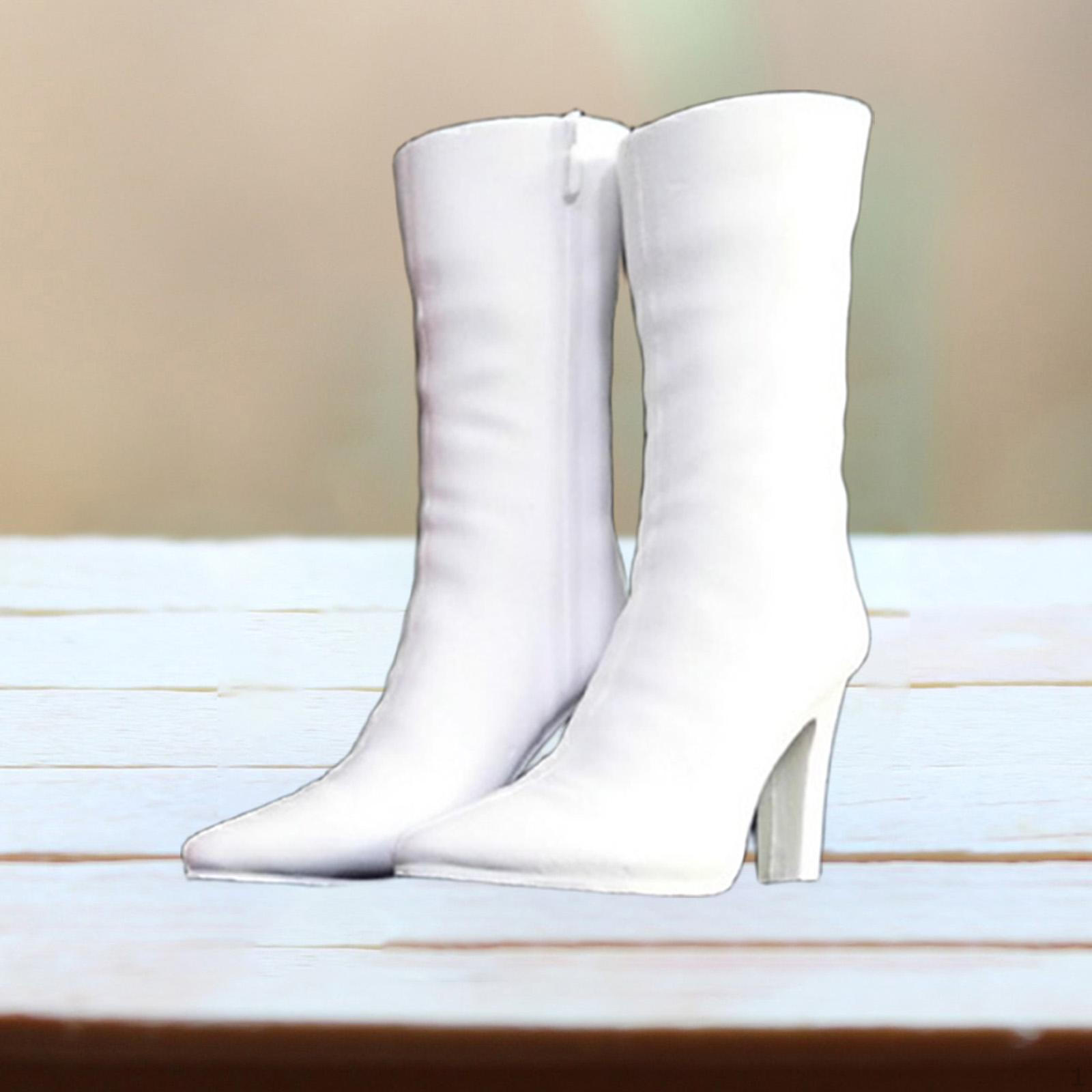 

1/6 Short Boot Footwear Doll Shoes,Pointed Toe Boots for 12 Action Figure Girl белый