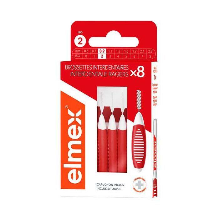 Elmex - Brossettes interdentaires Taille 2 - 0,9mm - Pack de 8 brossettes