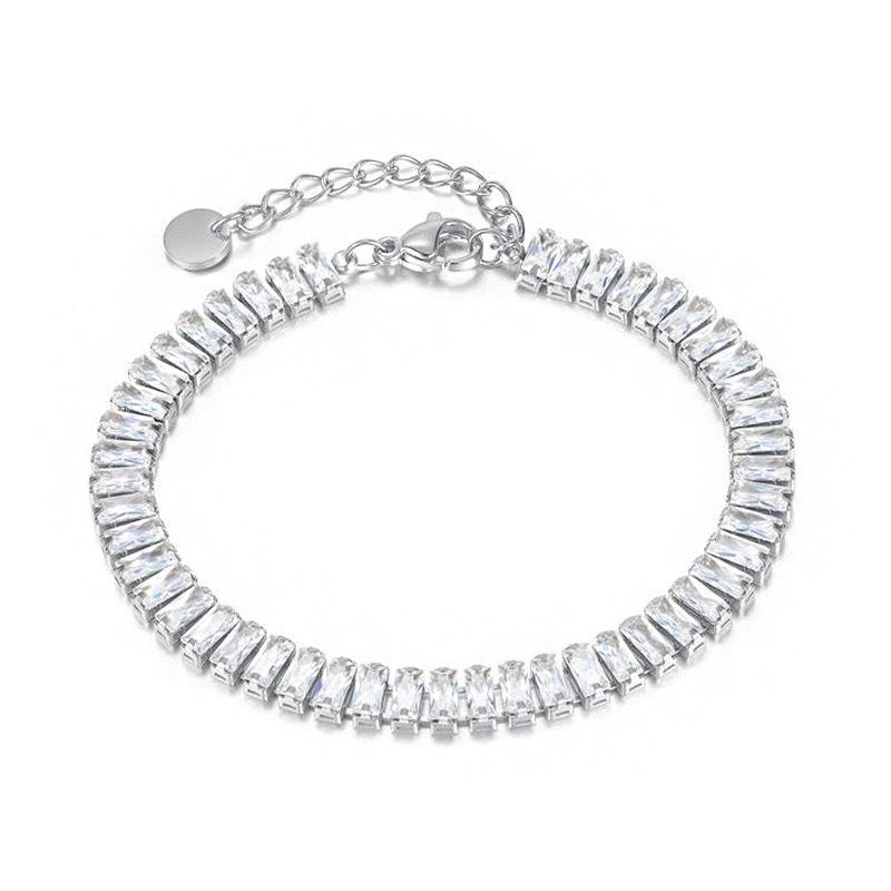 18K Gold PVD 316L Stainless Steel Waterproof Non-Tarnish Zircon Beach Jewelry Necklace Bracelet Factory Direct