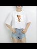 European and American spot printed crew neck T-shirt spring and summer casual short-sleeved crew neck top short-sleeved women's T-shirt