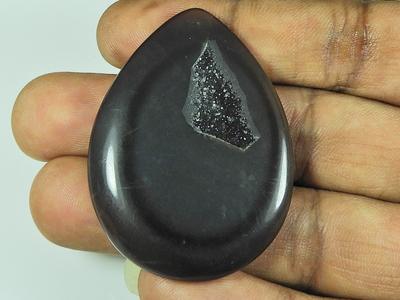 37x49x08 мм пофарбований чорний онікс Druzy агат груша кабошон розсипний дорогоцінний камінь 98 Cts. СК-4667