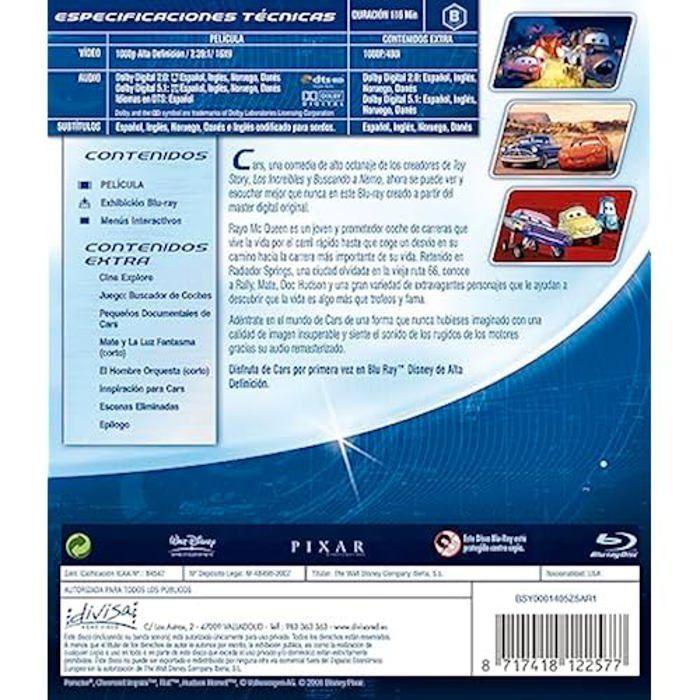 Film d'animation - pixar - cars - blu-ray - aventure familiale - pour enfants