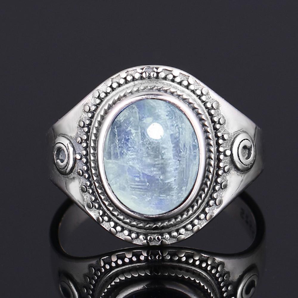CopperRing Big Oval 8*10MM Natural Moonstone Turquoise Lapis Tiger Eye Rings for Women Gifts Fine Jewelry