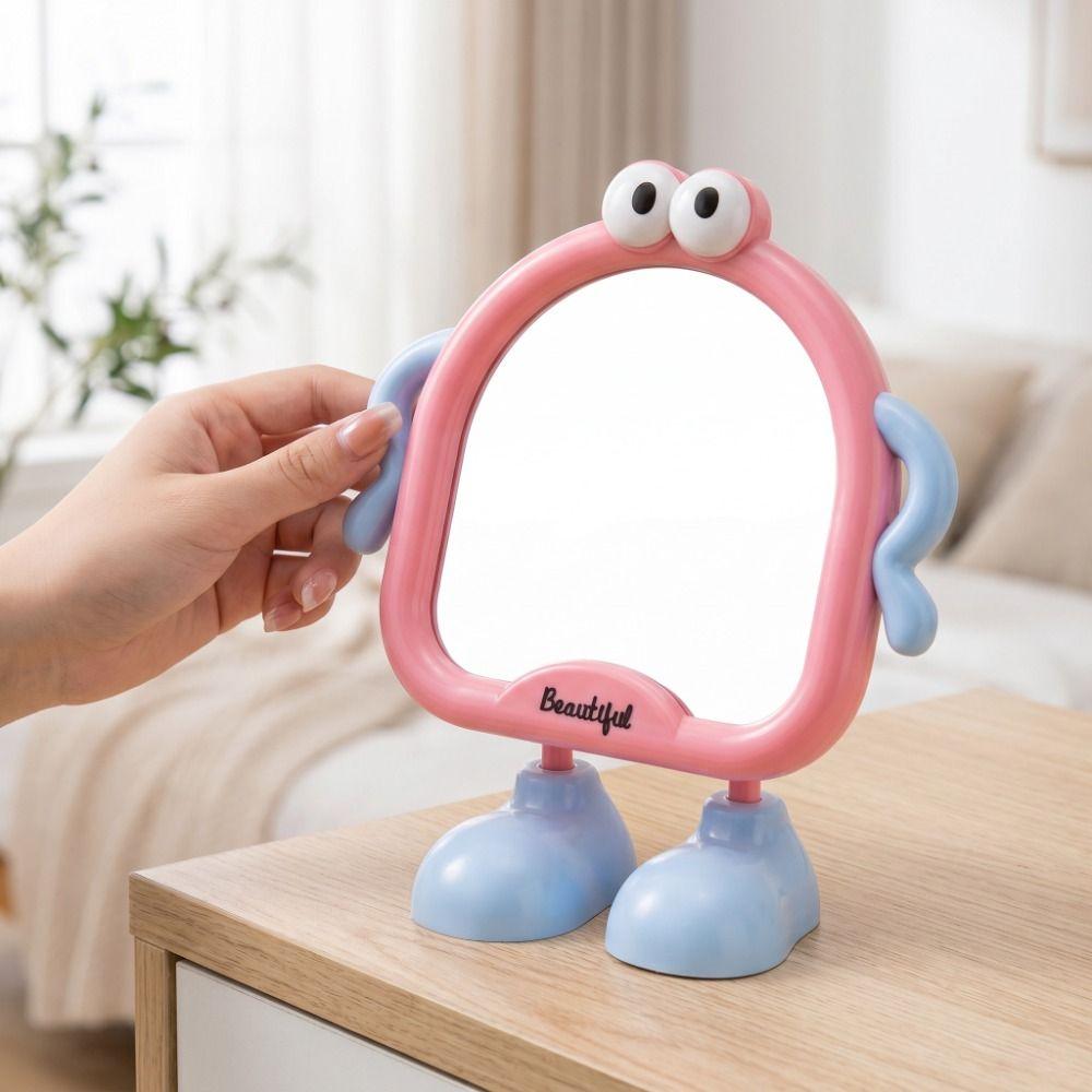Funny Makeup Mirror Adjustable Angle Desktop Mirror Big Eyes Decorative Mirror Student Dormitory