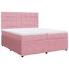 VidaXL Slat Bed Base with Mattress Pink 200x200 Cm Velvet 3294735