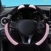 38cm Fashionable Plush Car Steering Wheel Cover Elastic No Inner Ring Cute Dirt Resistant All Season Universal Handle Cover