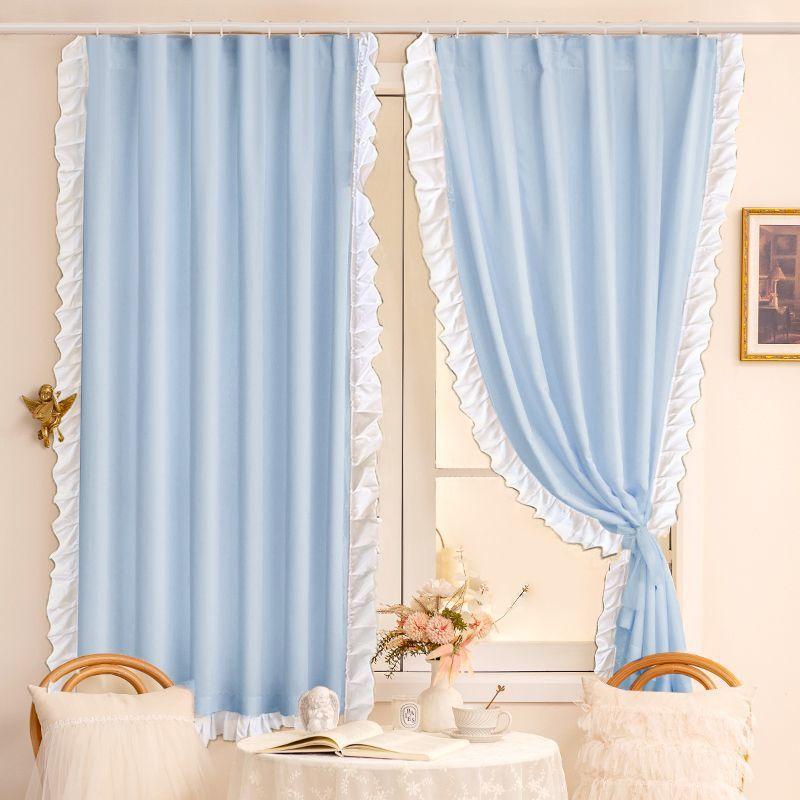 100% Blackout Curtain Vintage Lace Window Curtains Bedroom French Window Shades Blinds Living Room Privacy Shading Cloth