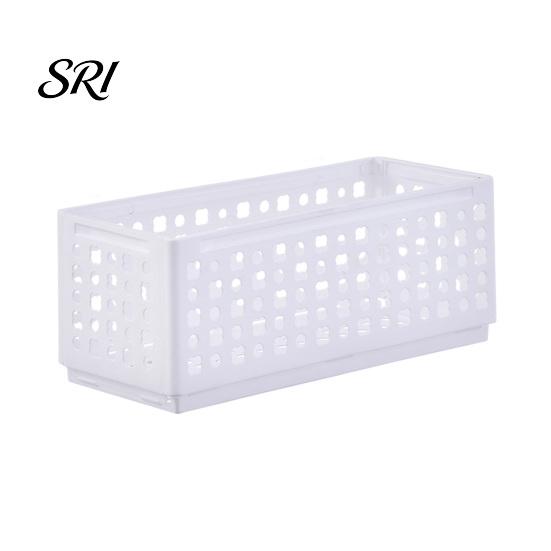 Multi-purpose Storage Container Box Foldable Stackable Organizer with Ventilated Hollow Design Dry Space Saving Bin for Household Travel Dormitory