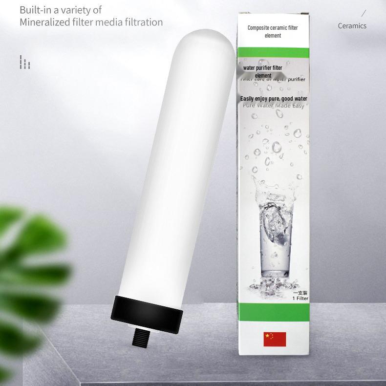 10-Inch Universal Ceramic Water Purifier Filter Cartridge for Direct Drinking & Countertop Faucet.