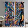 Graffiti Art Curtains for Bedroom Halloween Decoration Blackout Curtain for Room 2 Panel Partition Home Interior Curtains Shades