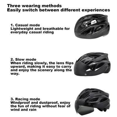 Men's Motorcycle Helmet Mountain Bicycle Helmets With Rear Light Magnetic Goggles Bicycle Helmets Motorcycle Accessories