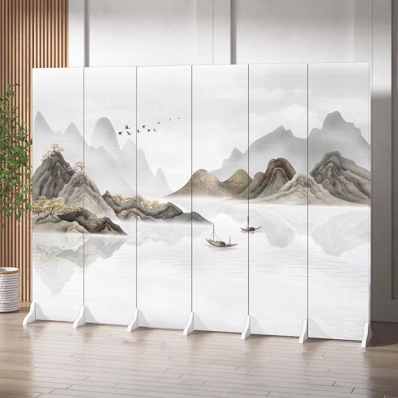 Antique Landscape Folding Screen: Living Room/Entryway Partition