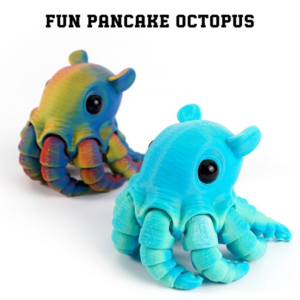 PLA Plastic 3D Printed Octopus Model Multi-jointed 7 Colors Animal Simulation Model Movable Octopus Desktop Ornaments Children's