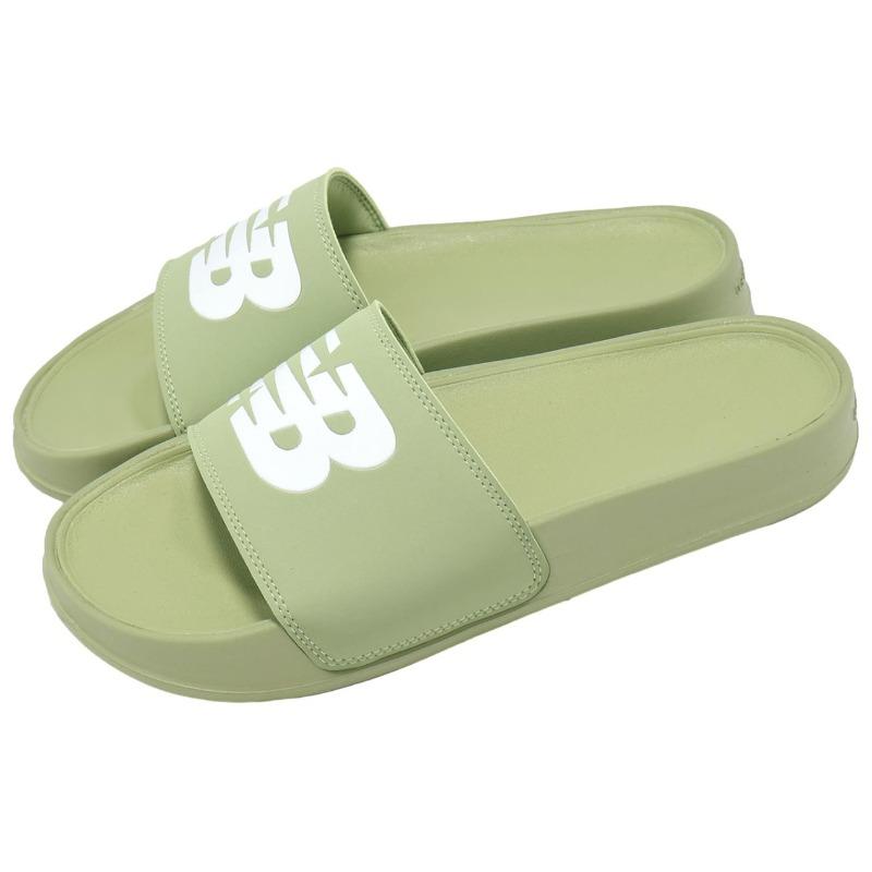 New Balance 200 Women Green White One Strap Slides Comfortable Versatile SWF200D2B