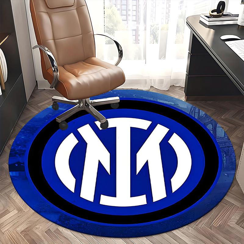 Inter Milan,Football Club Logo Chair mat Round Rug Office carpet, Machine Washable, Non slip, Suitable for Living Rooms, Bedrooms