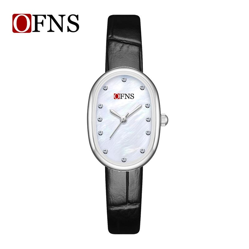 OFNS Women s Minimalist Oval Waterproof Quartz Wristwatch - Korean Style & High-End Design