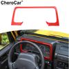 Red Inner Dashboard Panel Decor Frame Trim Bezels for Jeep Wrangler TJ 1997-2006