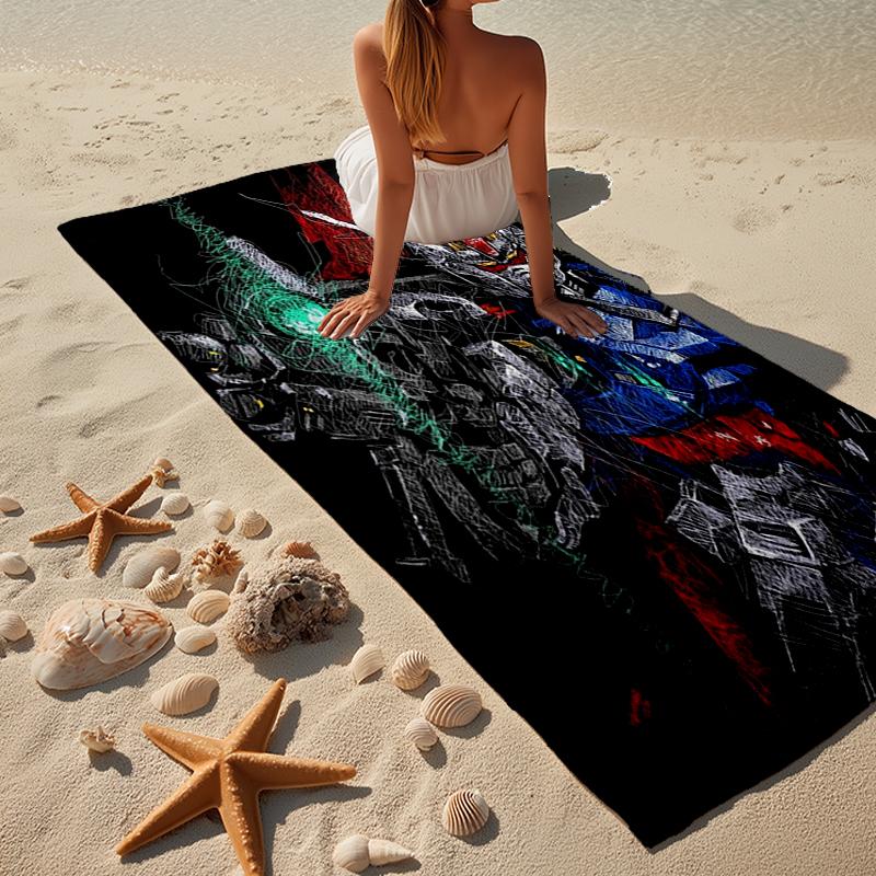 Mecha Armor Robotic Design Beach Towel, Super Soft Microfiber, Gift for Her/Him, Birthday, for Pool, Beach, Travel, Home Decor Fan gifts