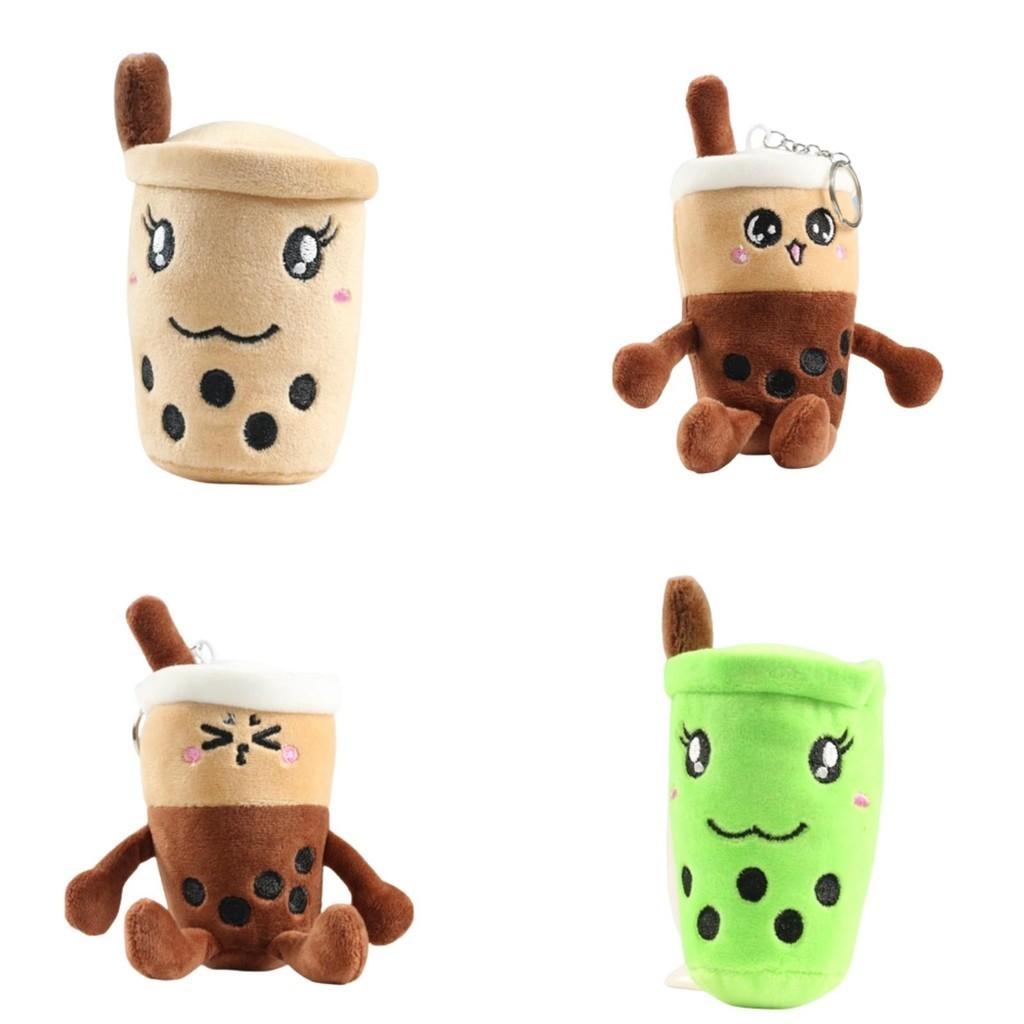 Pluszowa zawieszka do kluczy Bubble Tea, uroczy kubek Boba z wyrazem twarzy, kreskówkowa lalka, miękki prezent