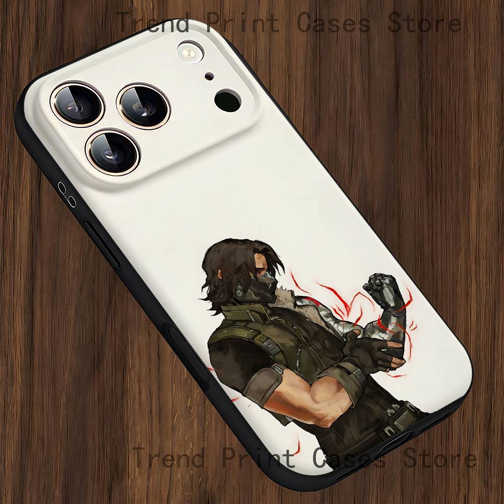W-Winter S-Soldier B-Bucky Phone Case For iPhone 15,16,12,13,14,11,17,Pro,Max,Plus,E,Air,Mini TPU Cover
