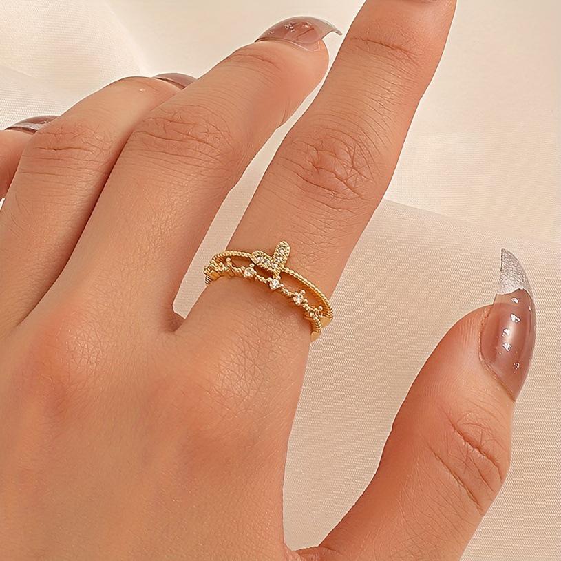 High-End Cross-Border Fashion Bow Ring for Women - European & American Style Open Index Finger Accessory