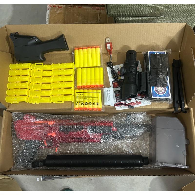 M249 Hand Self Integrated Soft Bullet Toy Gun Dual mode manual automatic electric launch with bullet chain and shell throwing