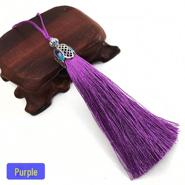 Cloisonné Blue Tassel Crown & Bookmark Accessory