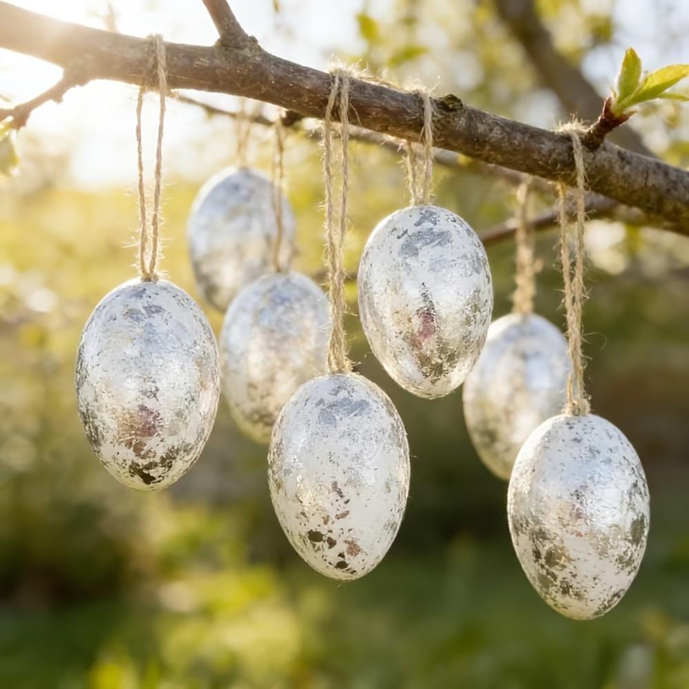 24 Piece Plastic Easter Egg Pendants Hanging Easter Hanging Egg Window